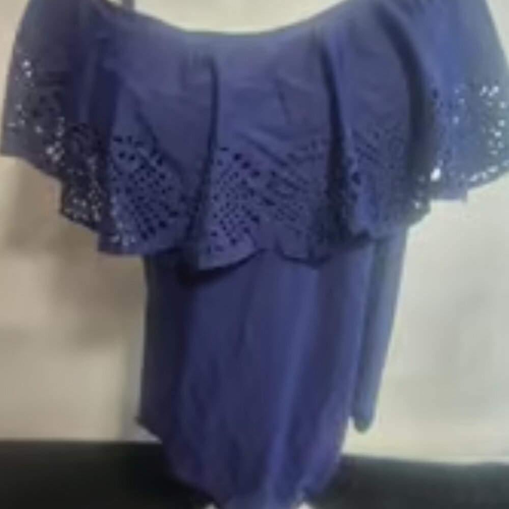 SWIMSUIT, One-piece stylish swimsuit, Dark Navy Blue, in size 3XL
